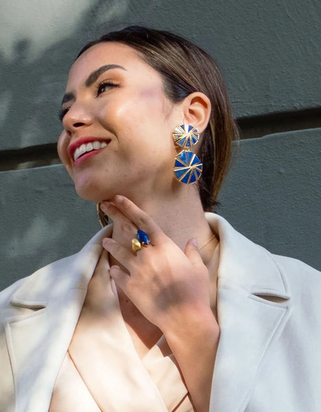 Vishaal Earrings - Lapis Lazuli