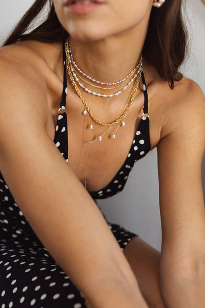 Embracing Necklace - Pearl